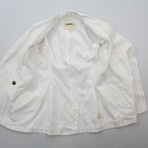 L'AGENCE Brea Blazer in Ivory & Black in Size 2 - Picture 9 of 16